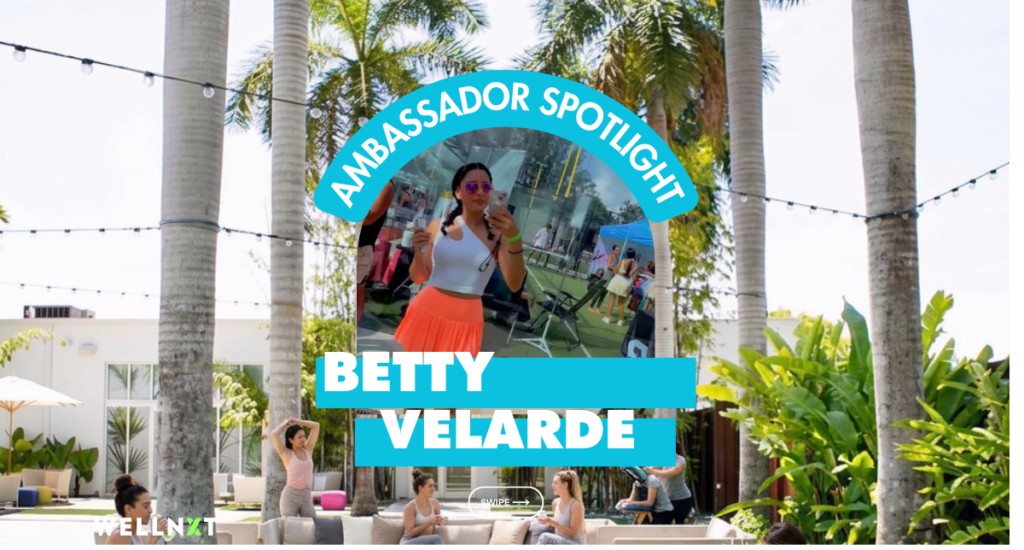 Photo of Betty Vellade against palm trees